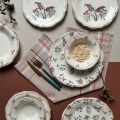 24 részes színes porcelán étkészlet