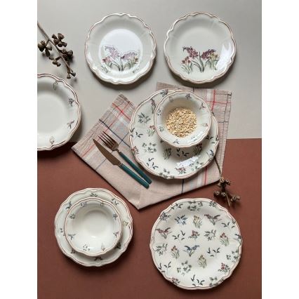 24 részes színes porcelán étkészlet