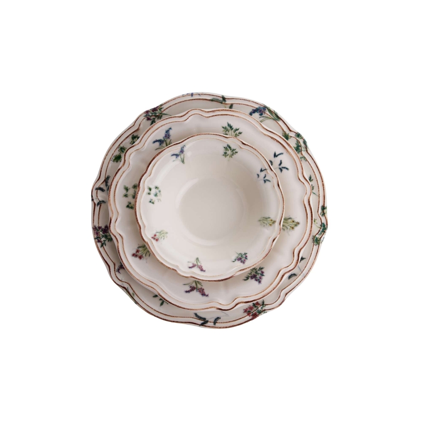 24 részes színes porcelán étkészlet