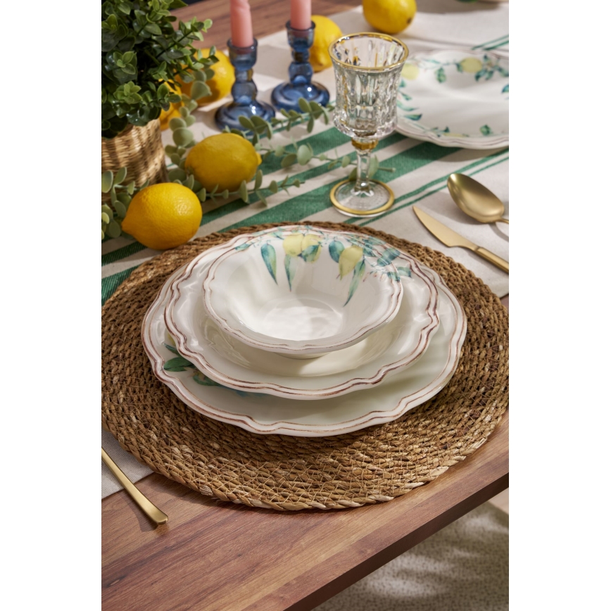 24 részes színes/porcelán étkészlet