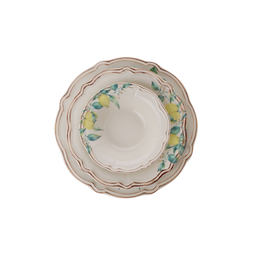 24 részes színes/porcelán étkészlet