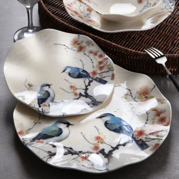 24 részes színes porcelán étkészlet