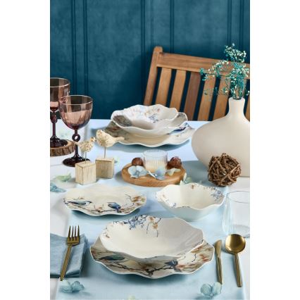 24 részes színes porcelán étkészlet