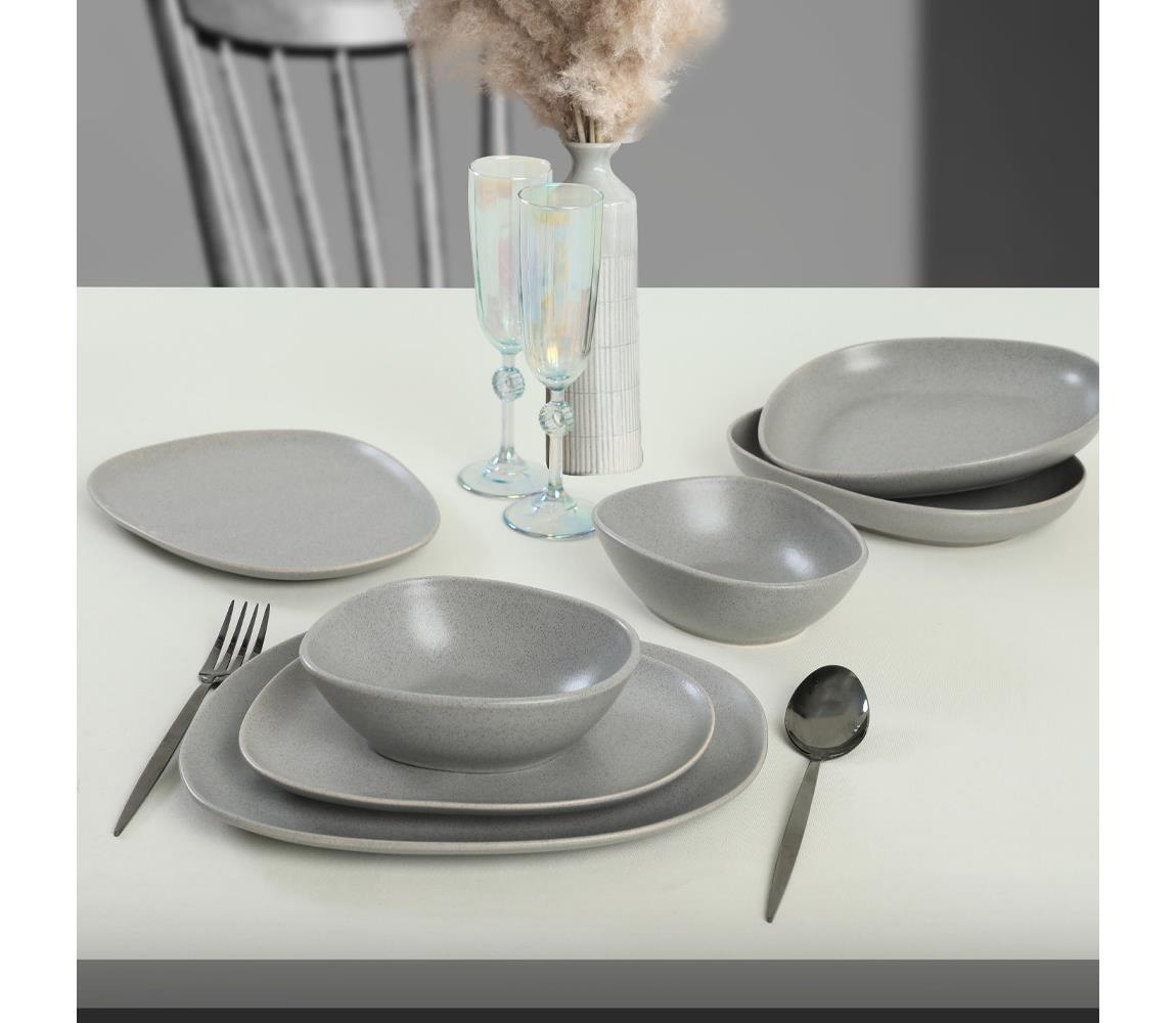 24 részes szürke kőkerámia étkészlet 275KRM1769