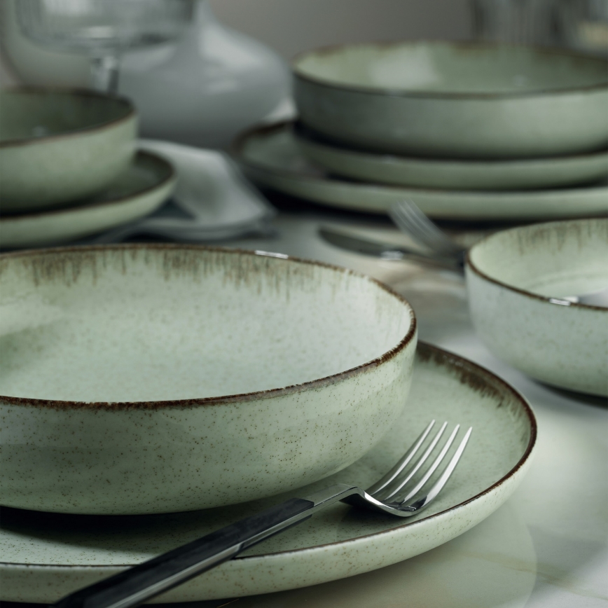 24 részes zöld porcelán étkészlet
