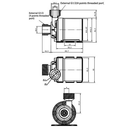 24 V-os szivattyú, 800 l/óra