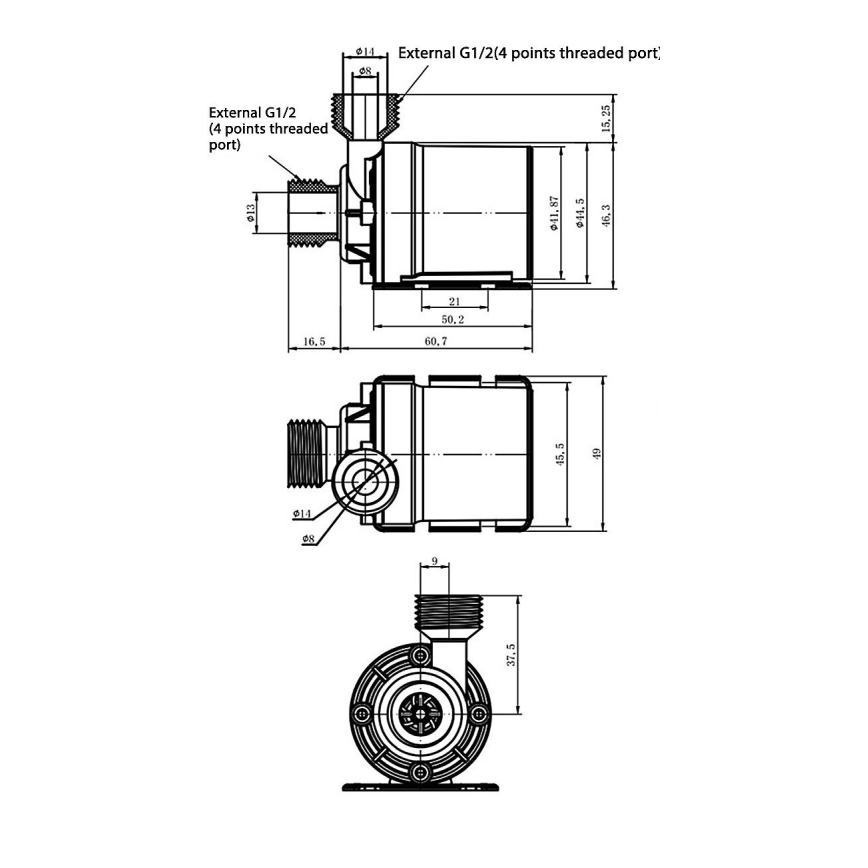 24 V-os szivattyú, 800 l/óra