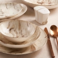 26 darabos étkészlet, bézs/barna, porcelán