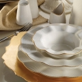 26 darabos étkészlet, fehér/arany, porcelán
