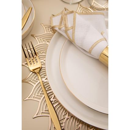 26 darabos porcelán étkészlet, fehér/arany