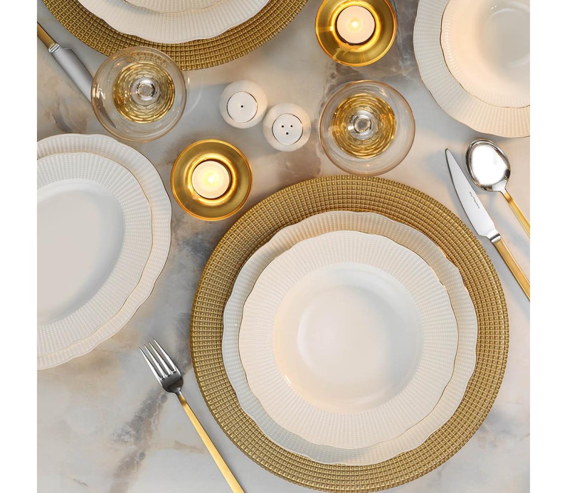 26 részes étkészlet fehér/arany/porcelán 710KTP9736