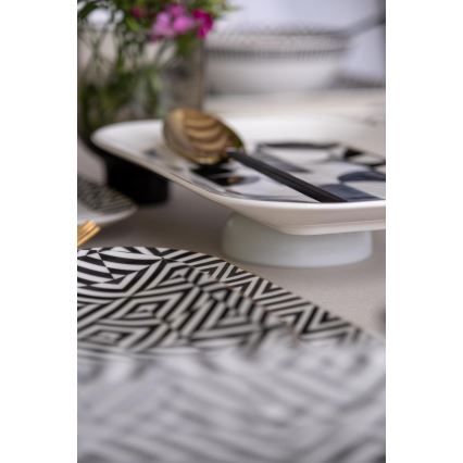 26 részes étkészlet, fehér/fekete, porcelán