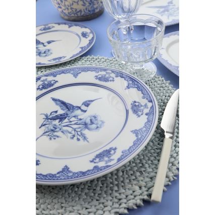 26 részes étkészlet fehér/kék/porcelán