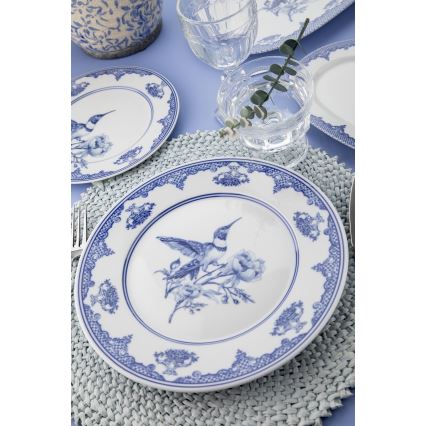 26 részes étkészlet fehér/kék/porcelán