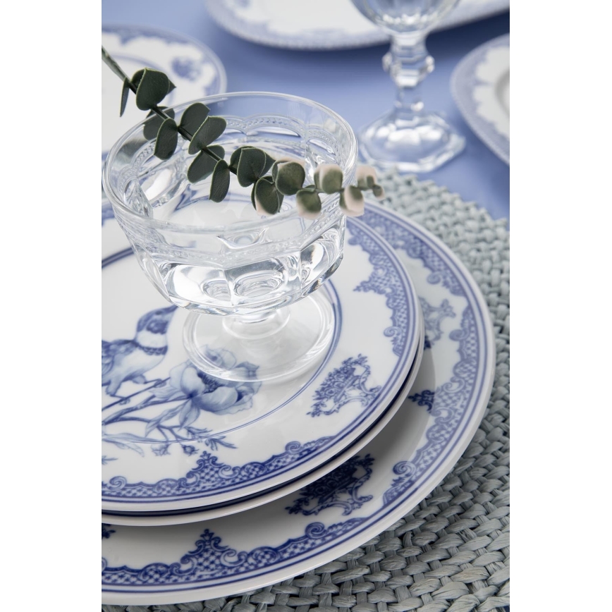 26 részes étkészlet fehér/kék/porcelán