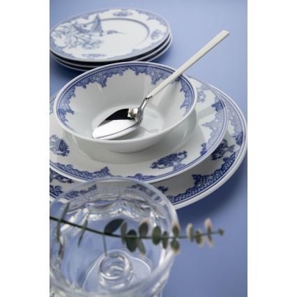 26 részes étkészlet fehér/kék/porcelán