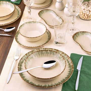 27 darabos étkészlet bézs/barna/porcelán