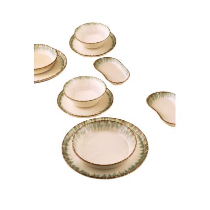 27 darabos étkészlet bézs/barna/porcelán