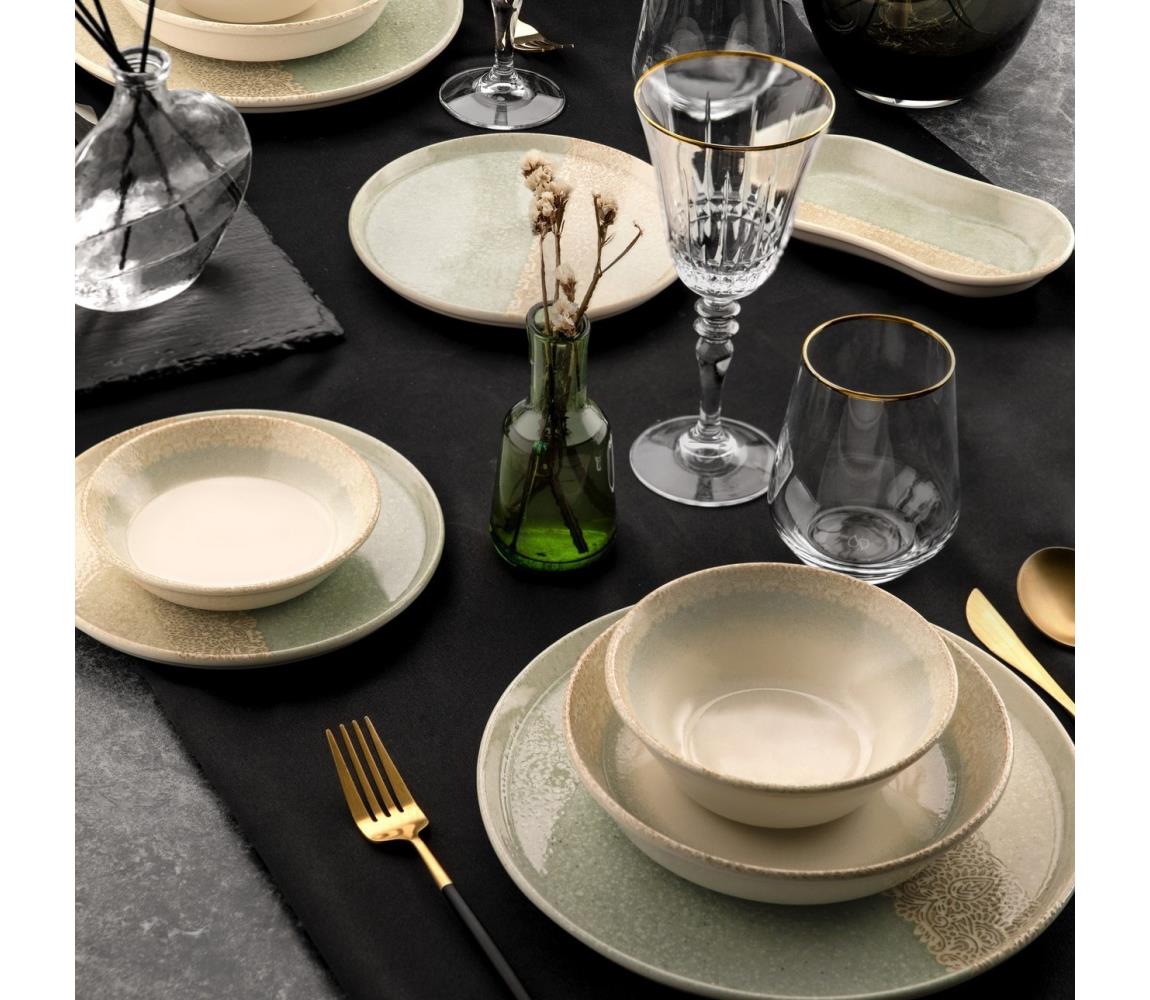 27 darabos étkészlet bézs/zöld/porcelán 721NBL3151