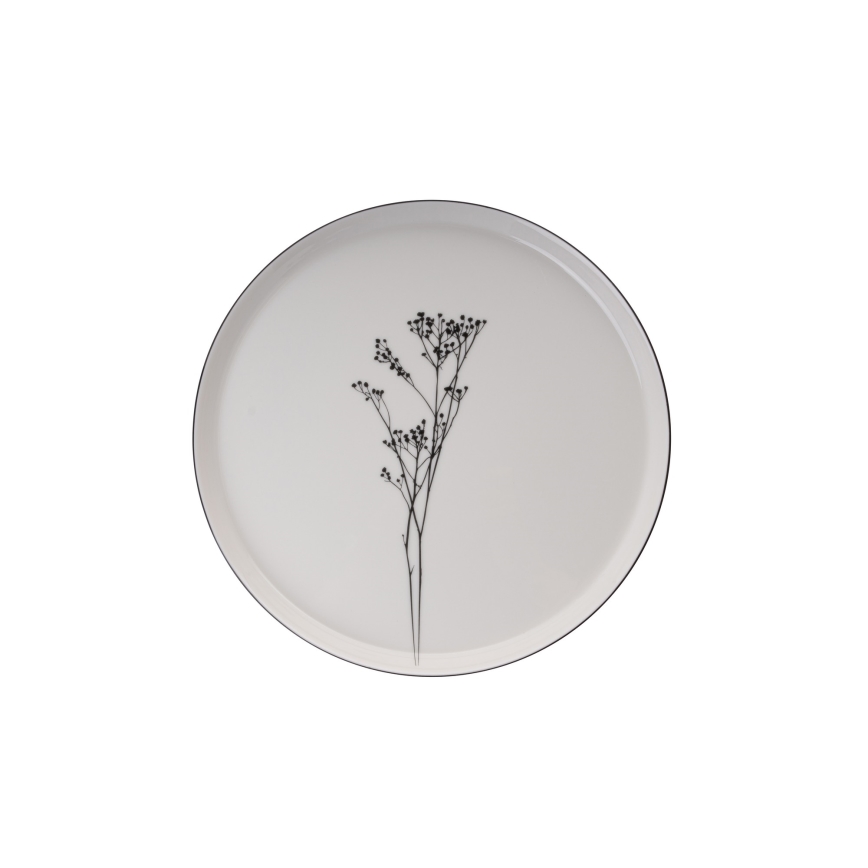 27 darabos étkészlet, fehér/fekete/porcelán