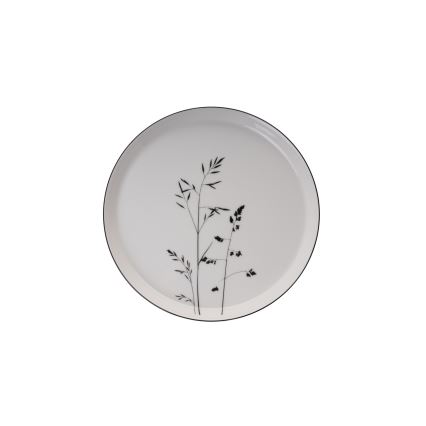 27 darabos étkészlet, fehér/fekete/porcelán