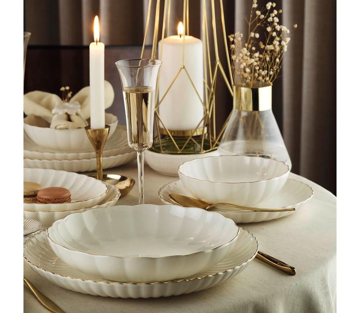 27 részes étkészlet fehér/arany/porcelán 719KTP9867