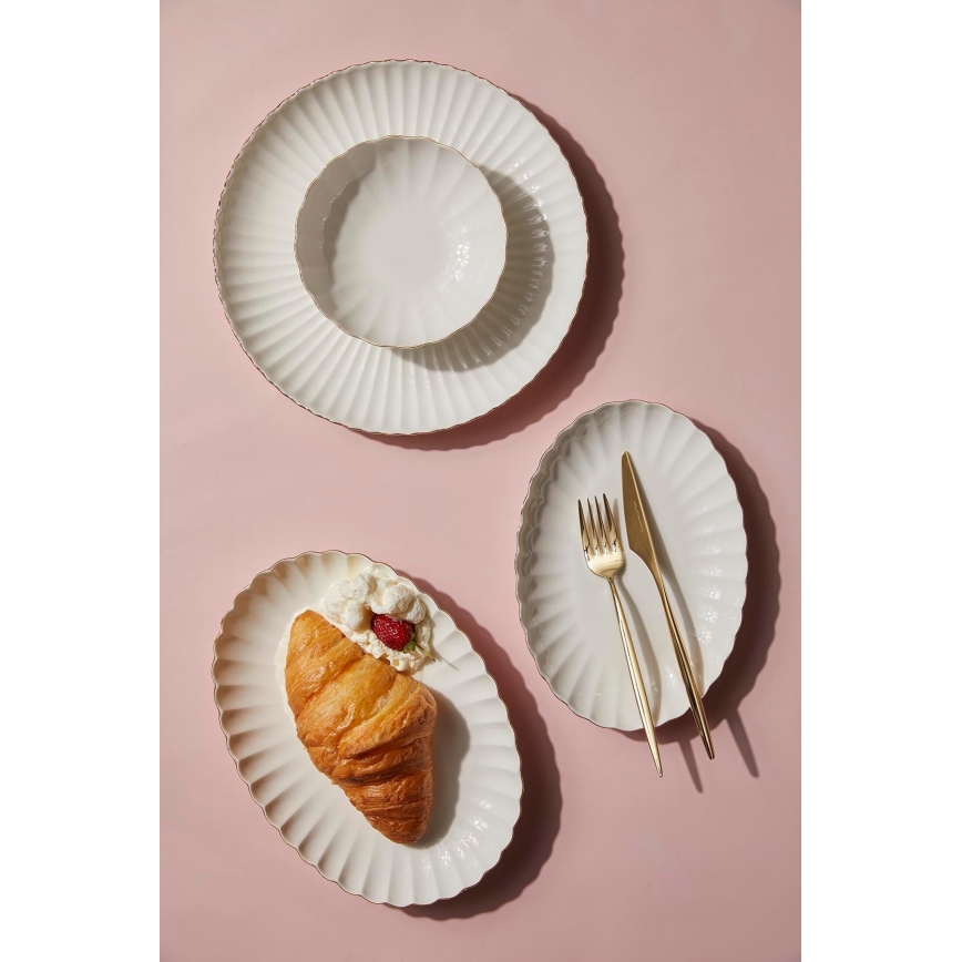 27 részes étkészlet fehér/arany/porcelán