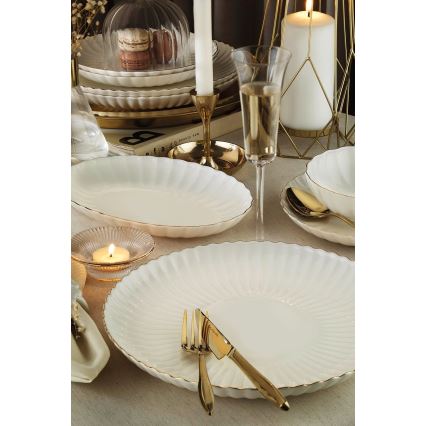 27 részes étkészlet fehér/arany/porcelán