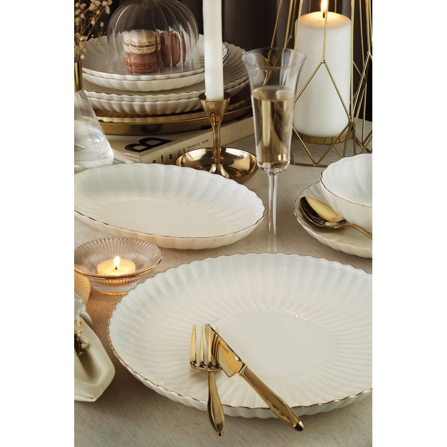 27 részes étkészlet fehér/arany/porcelán