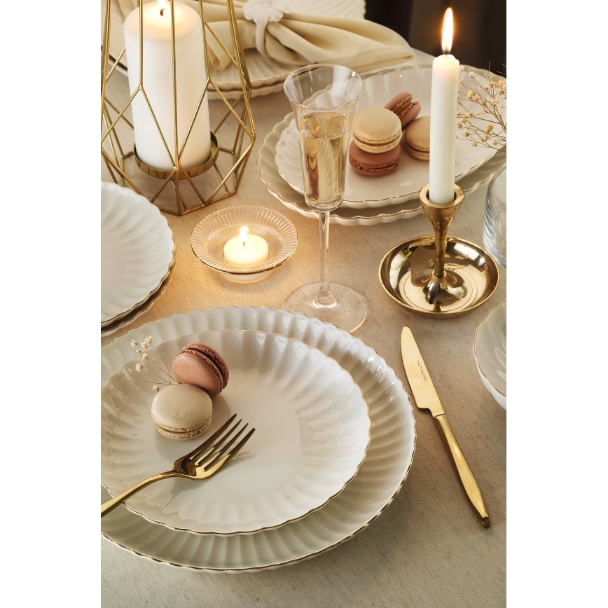 27 részes étkészlet fehér/arany/porcelán