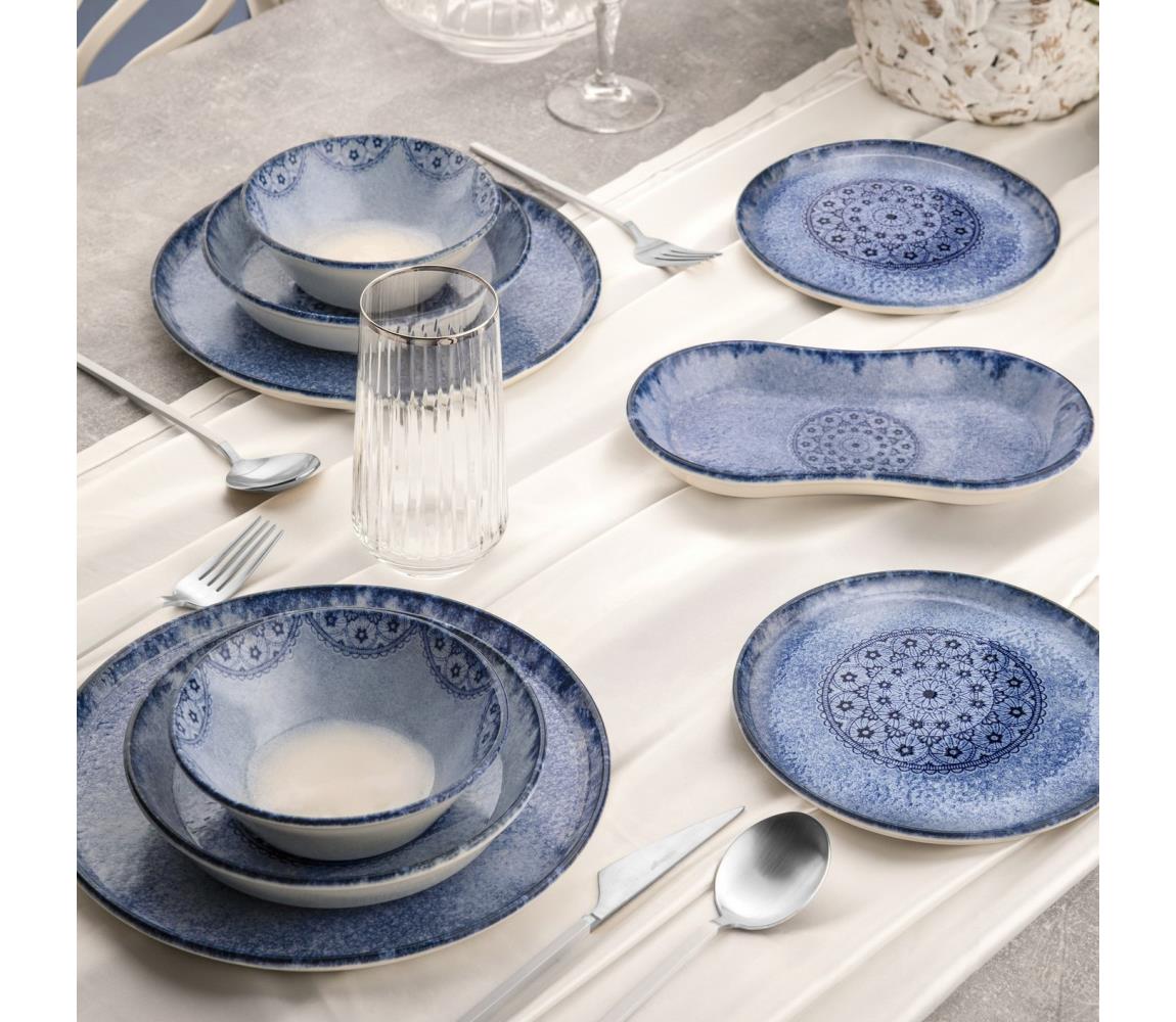 27 részes kék/porcelán étkészlet 721NBL3156