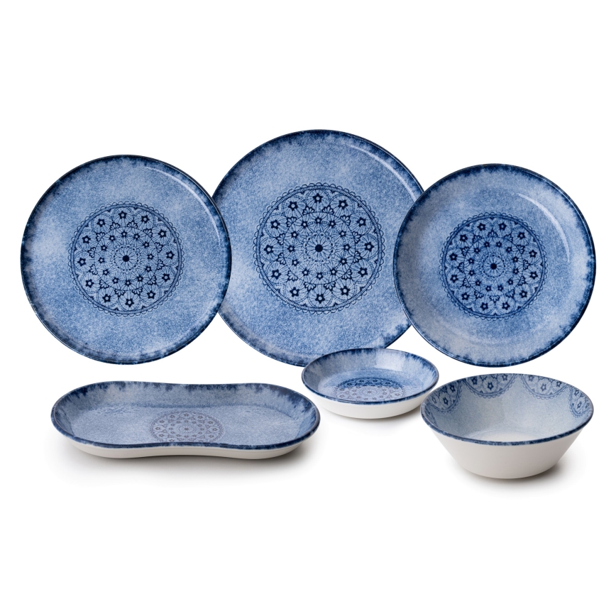 27 részes kék/porcelán étkészlet