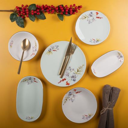 29 darabos színes/porcelán étkészlet