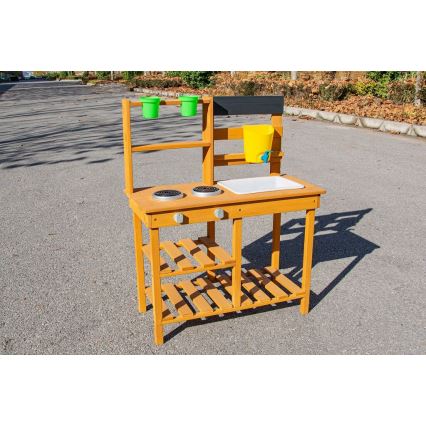 2Kids Toys - Fa kerti konyha mosogatóval