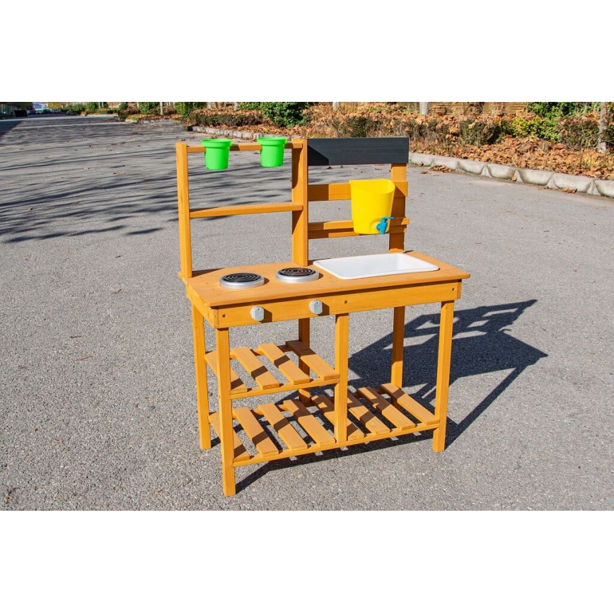 2Kids Toys - Fa kerti konyha mosogatóval