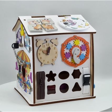 2Kids Toys - Interaktív fejlesztő tábla házikó, fehér