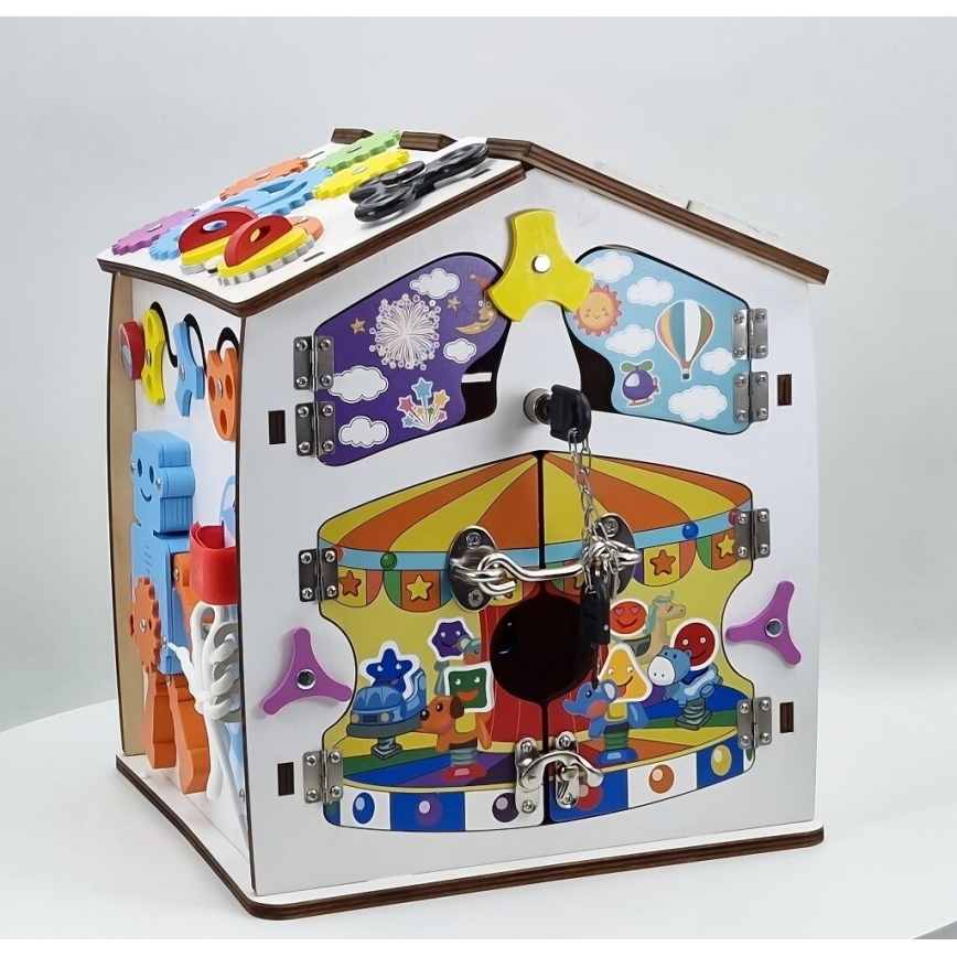 2Kids Toys - Interaktív fejlesztő tábla házikó, fehér