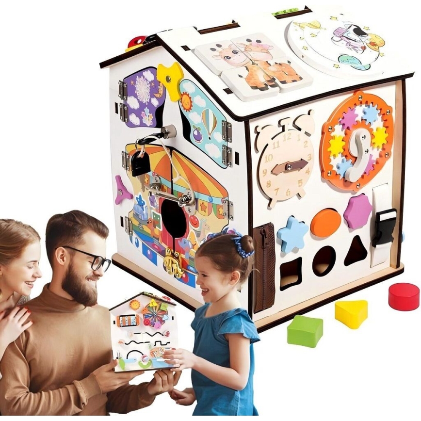 2Kids Toys - Interaktív fejlesztő tábla házikó, fehér