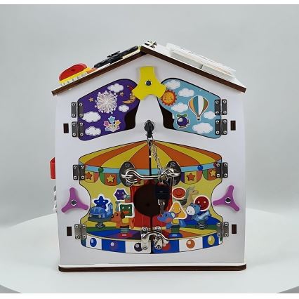 2Kids Toys - Interaktív fejlesztő tábla házikó, fehér