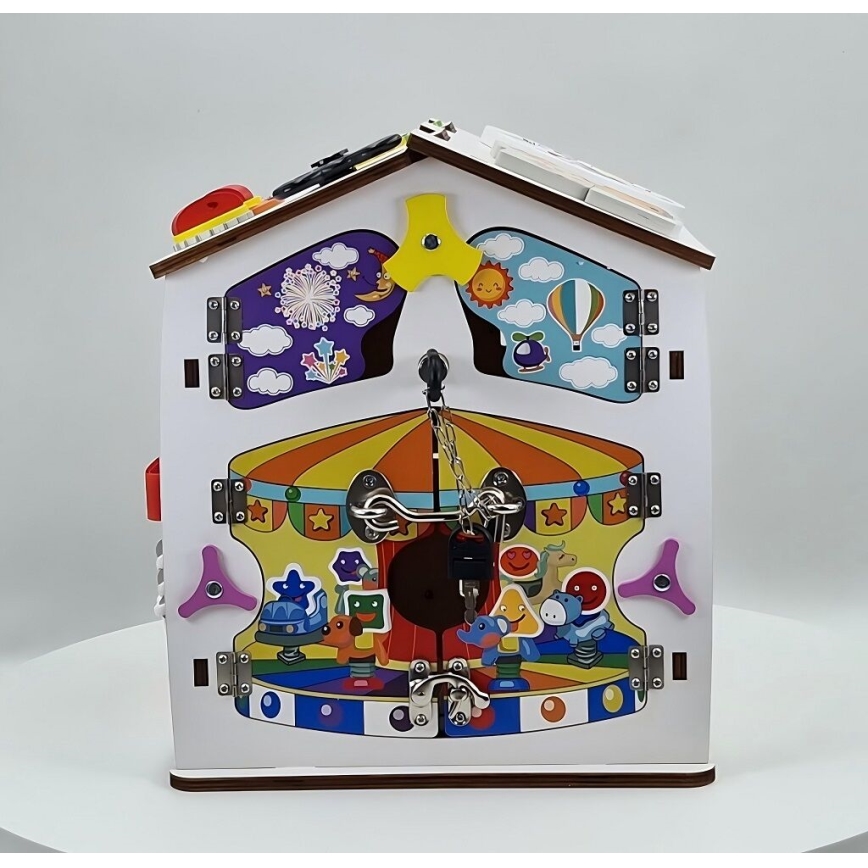 2Kids Toys - Interaktív fejlesztő tábla házikó, fehér