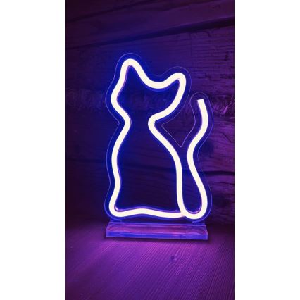 2Kids Toys - LED Neon asztal dekoráció LED/5W/USB macska