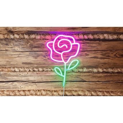 2Kids Toys - LED Neon fali dekoráció LED/5W/USB rózsa