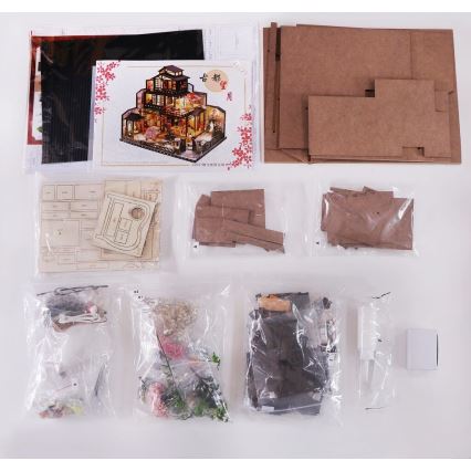 2Kids Toys - Miniatűr házikó Elegáns cseresznyefa villa 2xAAA