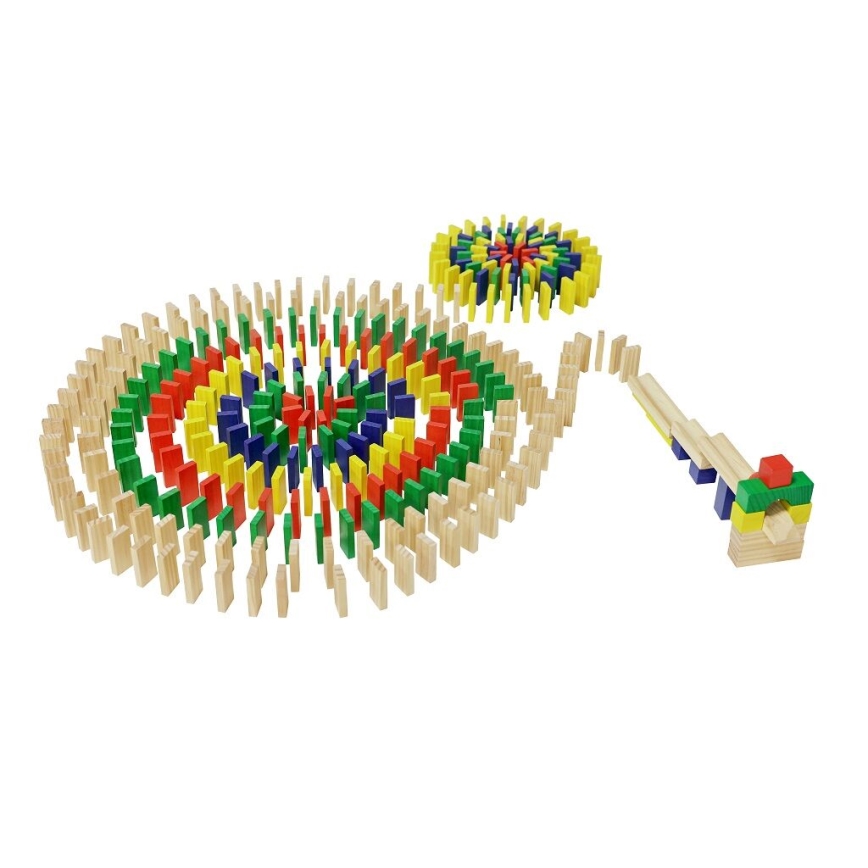 2Kids Toys - Színes fa dominó, 400 db