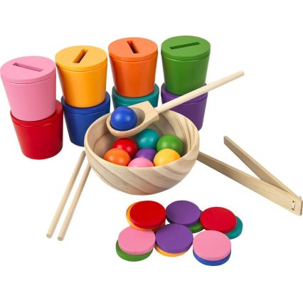 2Kids Toys - Szivárványos játékgolyók, játékérmék és pohárkák, 8 élénk színben