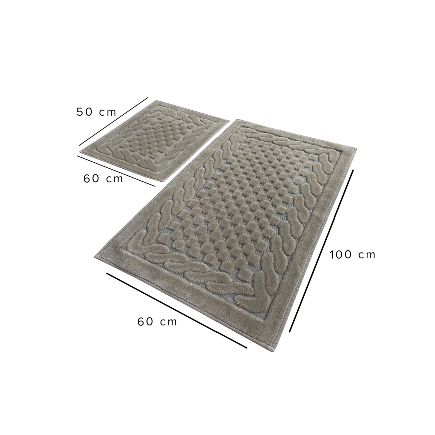 SZETT 2x BAMBI fürdőszobai szőnyeg 60x100 cm bézs