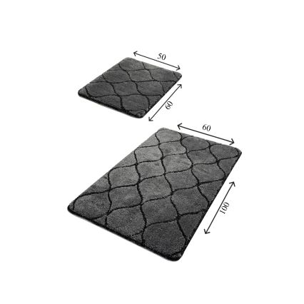 SZETT 2x Fürdőszobai szőnyeg INFINITY 60/100 cm antracit