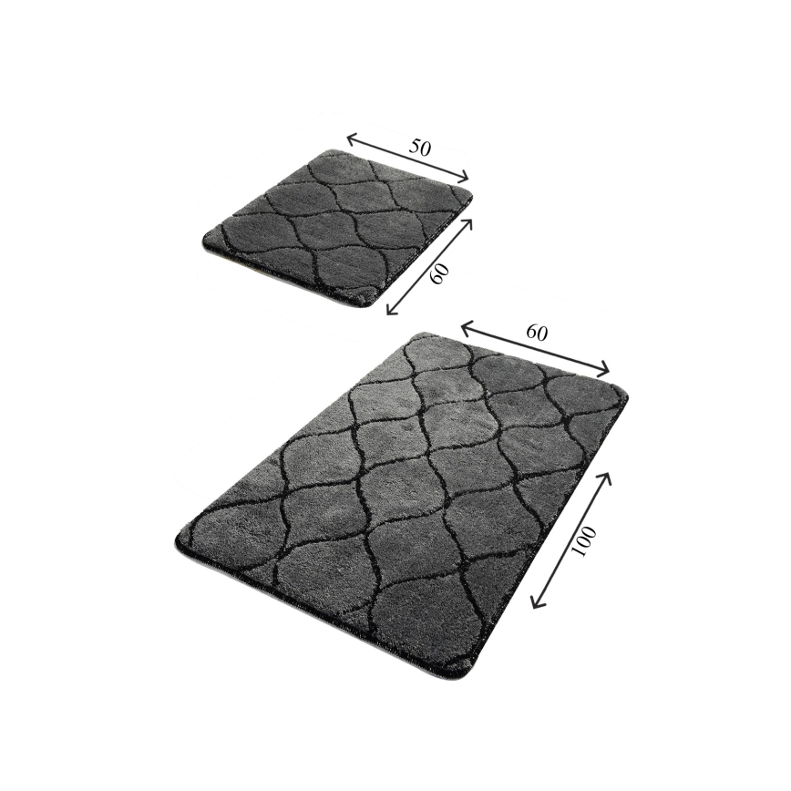 SZETT 2x Fürdőszobai szőnyeg INFINITY 60/100 cm antracit
