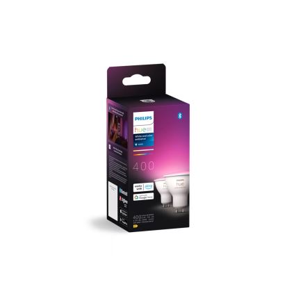 SZETT 2x Philips Hue White and Color Ambiance GU10/4,2W/230V 2000-6500K állítható fényerejű LED RGBW izzó