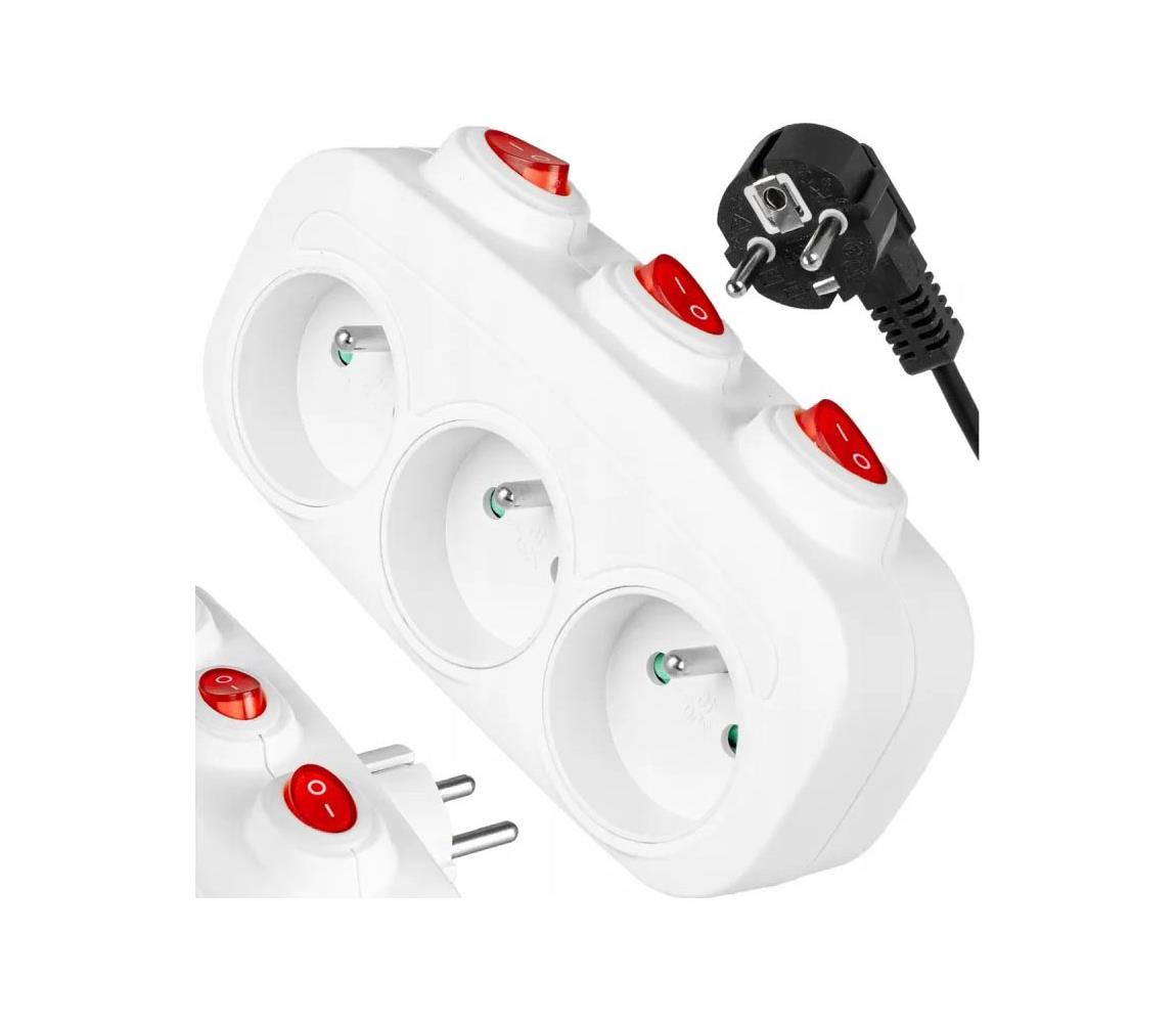 Vayox 3 aljzatos elosztó kapcsolókkal BX14692